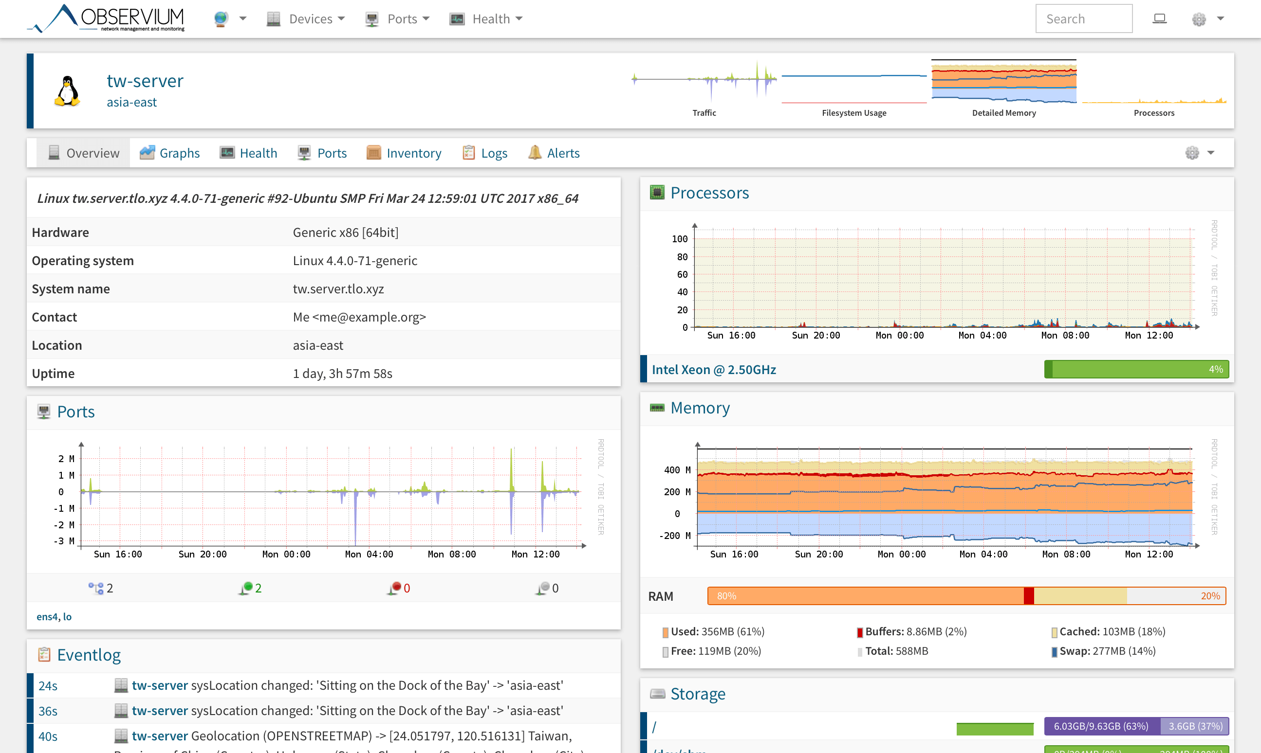 Observium screenshot