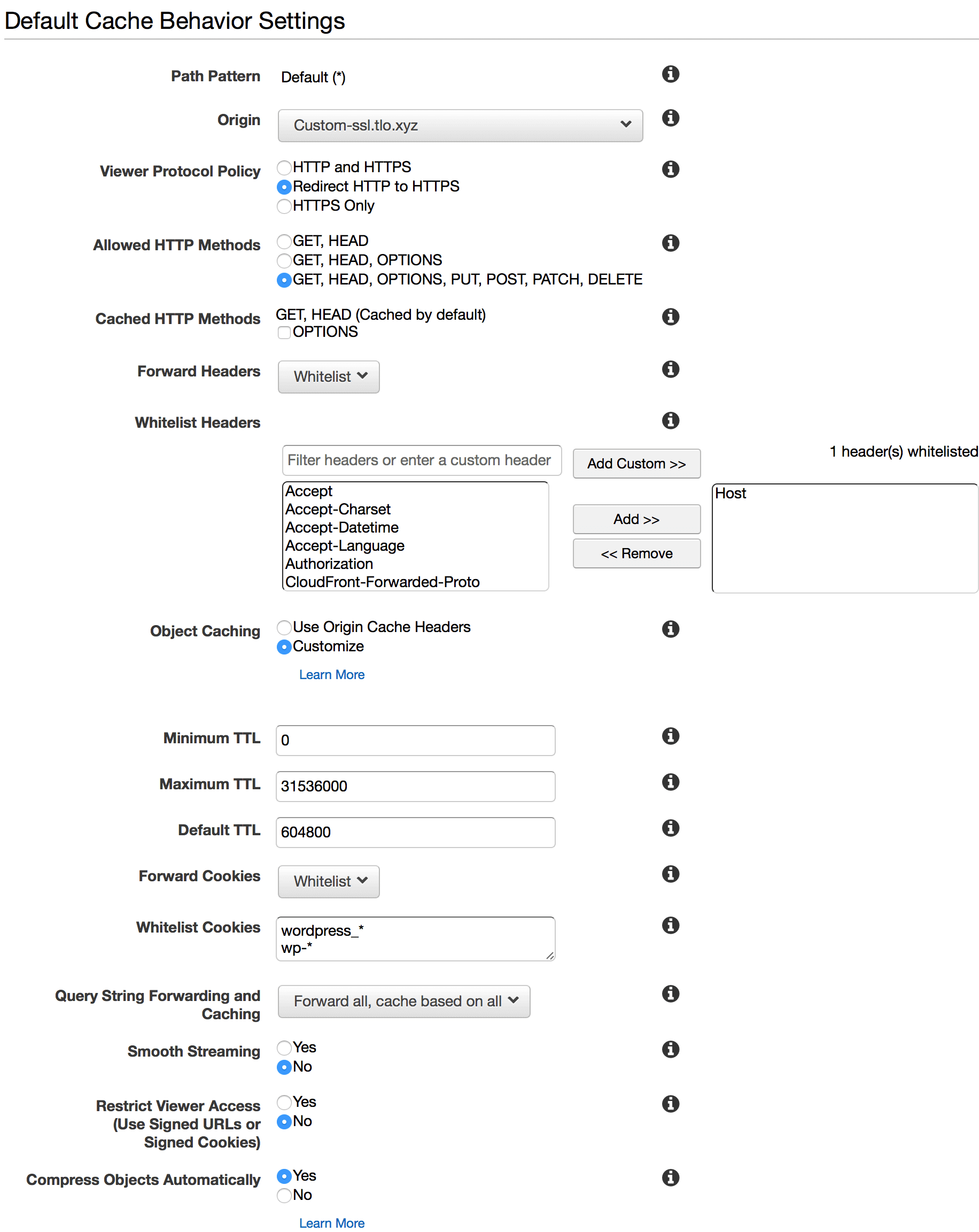 CloudFront 详细配置截图