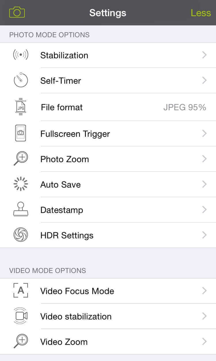 Settings screenshot (excerpt)